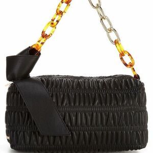 HOUSE OF WANT H.O.W. Women’s Black Ruched Vegan Leather Shoulder Bag